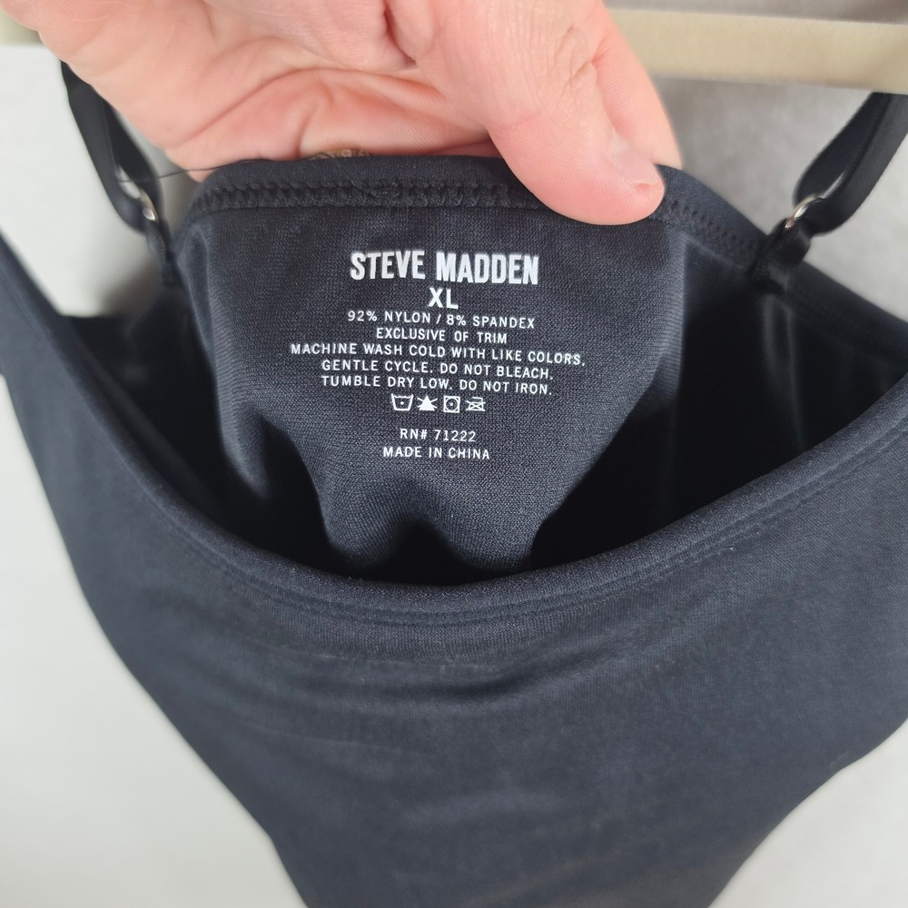Steve Madden Double Layer Seamless Cami Black Adjustable Straps XL - Picture 3 of 9